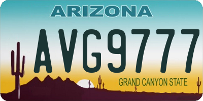AZ license plate AVG9777