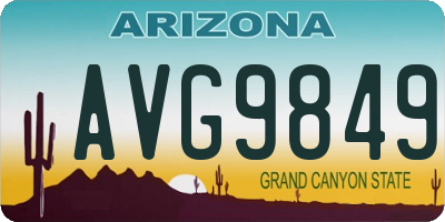 AZ license plate AVG9849