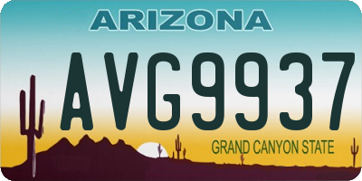 AZ license plate AVG9937