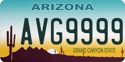 AZ license plate AVG9999