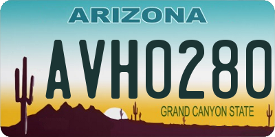 AZ license plate AVH0280
