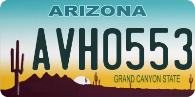 AZ license plate AVH0553