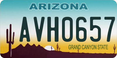 AZ license plate AVH0657