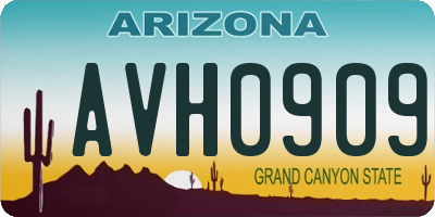 AZ license plate AVH0909