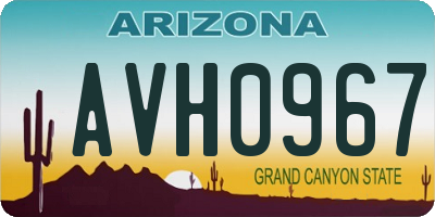AZ license plate AVH0967