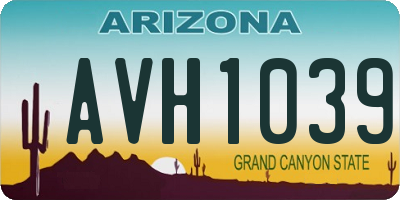 AZ license plate AVH1039