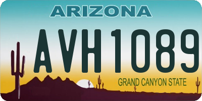 AZ license plate AVH1089