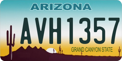 AZ license plate AVH1357
