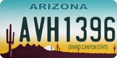 AZ license plate AVH1396