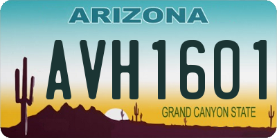 AZ license plate AVH1601