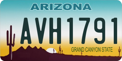 AZ license plate AVH1791