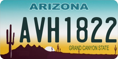 AZ license plate AVH1822