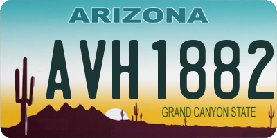 AZ license plate AVH1882