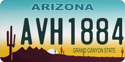 AZ license plate AVH1884