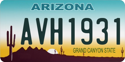 AZ license plate AVH1931
