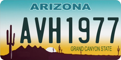 AZ license plate AVH1977