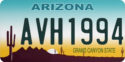 AZ license plate AVH1994