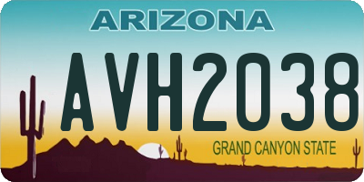 AZ license plate AVH2038