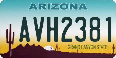 AZ license plate AVH2381