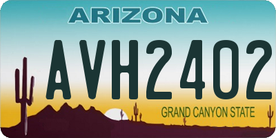 AZ license plate AVH2402