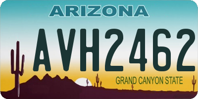 AZ license plate AVH2462