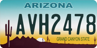 AZ license plate AVH2478