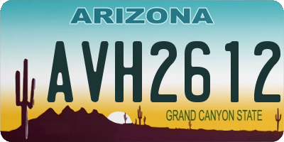 AZ license plate AVH2612
