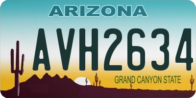 AZ license plate AVH2634