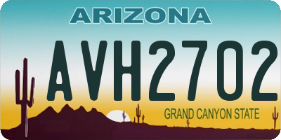 AZ license plate AVH2702