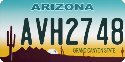 AZ license plate AVH2748