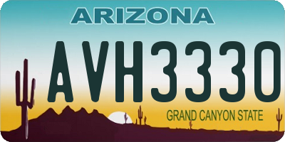 AZ license plate AVH3330