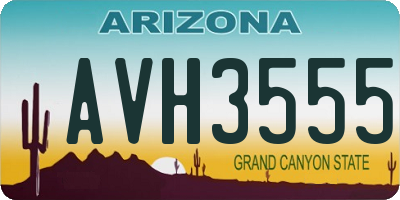 AZ license plate AVH3555