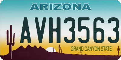 AZ license plate AVH3563
