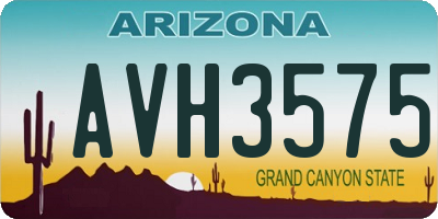 AZ license plate AVH3575