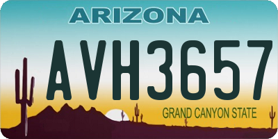 AZ license plate AVH3657