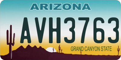 AZ license plate AVH3763