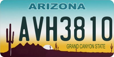 AZ license plate AVH3810