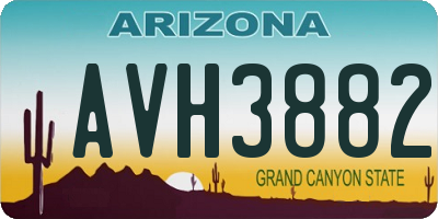 AZ license plate AVH3882