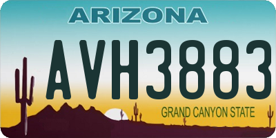 AZ license plate AVH3883