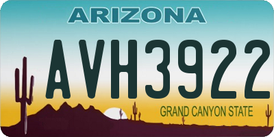 AZ license plate AVH3922