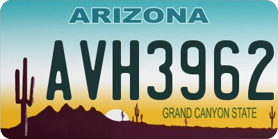 AZ license plate AVH3962