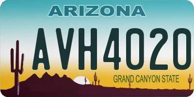 AZ license plate AVH4020