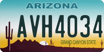AZ license plate AVH4034