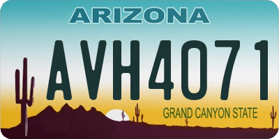 AZ license plate AVH4071