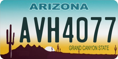 AZ license plate AVH4077