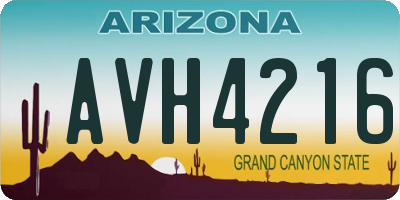 AZ license plate AVH4216