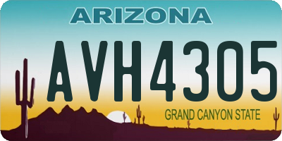 AZ license plate AVH4305