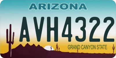 AZ license plate AVH4322