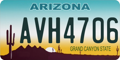 AZ license plate AVH4706