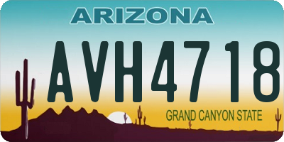 AZ license plate AVH4718